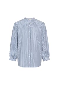 camel active - Bluse aus reiner Baumwolle - Blau gestreift