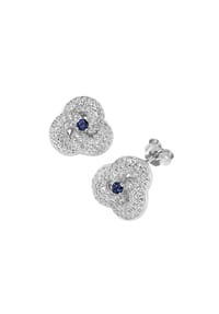 SMART JEWEL® - Ohrstecker mit Zirkonia und blauen Kristallsteinen, Silber 925 - blau