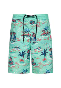 KING KEROSIN - im hawaiianischen Allover-Design Hawaii - mint