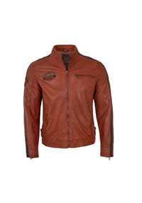 gipsy® - Herren Lederjacke Lammnappa dark orange - dark orange II