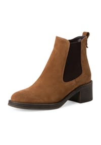 Tamaris - Chelsea Boots, Blockabsatz, Zuglasche, für Damen - 305 COGNAC