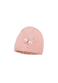 maximo® - KIDS GIRL-Beanie Schmetterling reversible, Jersey bedruckt - softrose/marmorrosa