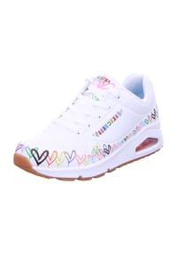 SKECHERS® - Uno Sneaker "Love all Around", Belüftungslöcher, für Damen - WHITE DURALEATHER
