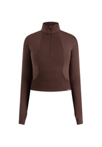 SMILODOX - Sweater Half Zip Naveya - Braun