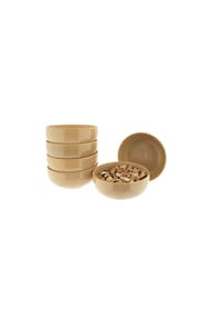 ALMINA® - 6 Teiliges Snackschalen-Set aus Porzellan in Beige - Beige