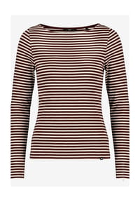 zero - Basic Shirt mit U-Boot-Ausschnitt - Cream/Brown
