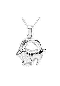 OSTSEE-SCHMUCK® - Kette mit Anhänger , Tierkreiszeichen Steinbock , Silber 925/000 - silber