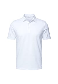 Vercate - Poloshirt, Japanese Knitted, weiß - Marineblau