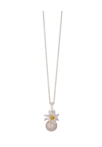 VANDENBERG - Damen Kette mit Anhänger "Edelweiss Schleife", 925er Silber mit Süßwasserzuchtperle - SILBER
