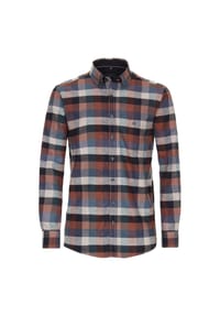 CASAMODA - Herren Freizeithemd kariert Comfort Fit - Hellbraun