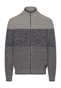 GLOBETROTTER - Strickjacke, Stehkragen, für Herren - 1 NAVY / OFFWHITE