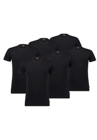 Levi's® - Herren T-Shirts, 6er Pack - Rundhals, Kurzarm, einfarbig - Schwarz