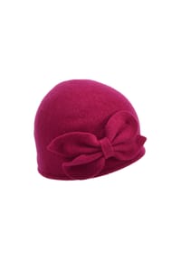 SEEBERGER - Wollhut, Schleife, für Damen - 26 BERRY RED