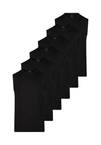 RAGMAN - Unterhemd / Tanktop 6er Pack Basic - Schwarz