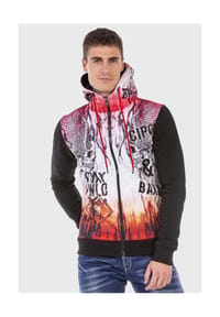 CIPO & BAXX® - Sweatjacken mit coolem Print - BLACK