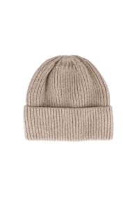 CAPO - Strickmütze, Kaschmir gerippt - beige
