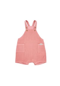 maximo® - GOTS BABY-Latzshorts, Taschen Musselinstoff, Futter, Windelöffnung - altindigo-weiß-streifen