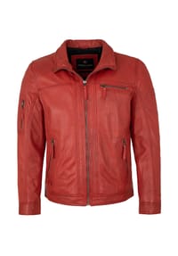 redpoint - Herren Lederjacke Neuseeländisches Lammnappa rot - rot