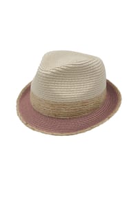 CAPO - Strohhut Trilby farbige Krempe - leaf green