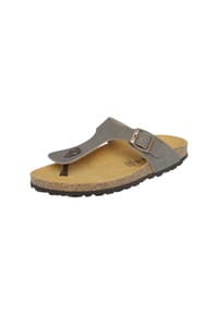 MANGUUN - Pantoletten, Zehensteg, für Damen - VELOUR34-G20 TAUPE