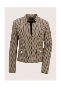 MADELEINE - Stilvoller Kurzblazer mit grafischem Muster - taupe / schwarz