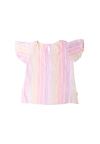 maximo® - GOTS MINI GIRL-Shirt, Flügelärmel, Musselinstoff - beigemeliert