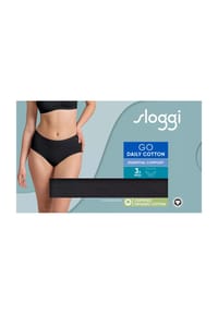 sloggi - GO Daily Cotton Midislips, 3er-Pack, Elastikbund, für Damen - BLACK