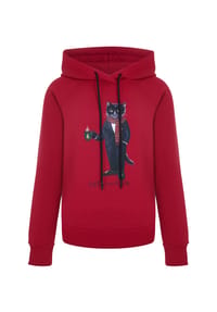 CAT by manii'ta lacitta - Kastanienbrauner Kapuzenpullover Neujahrskatze - rot