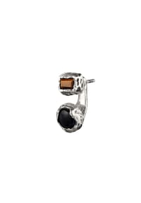 HAZE & GLORY - Ohrringe Ohrstecker Tigerauge Schwarz Braun 925 Sterling Silber - Silber