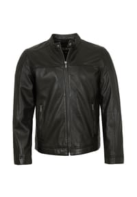 JILANI - Herren Lederjacke Lammnappa schwarz - schwarz