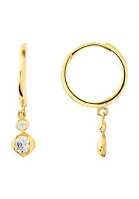 XENOX - Damen Creolen, 375er Gelbgold - GELBGOLD