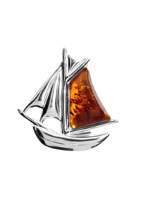 OSTSEE-SCHMUCK® - Brosche , Schiff , Silber 925/000 - silber