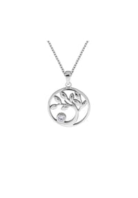 zeeme SILVER - Anhänger mit Kette 925/- Sterling Silber 1 Zirkonia - weiß