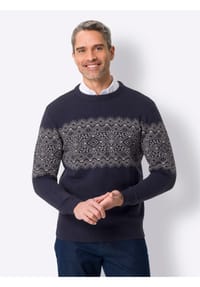 SIEH AN! - Rundhals-Pullover - marine-beige