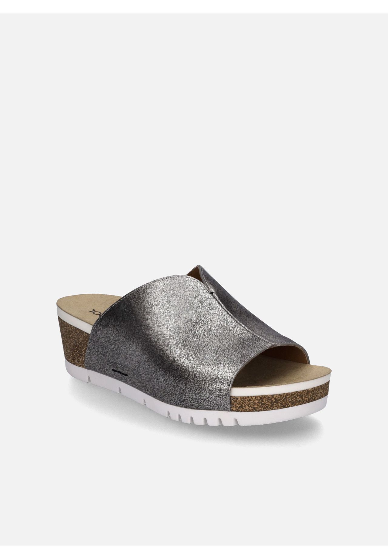 Josef Seibel Pantoletten, Plateau, Leder, FüR Damen, Silber, 41