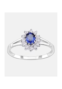 Diamant L'eternel - Cluster Ring, mit Saphir, 375 Gelbgold - gold