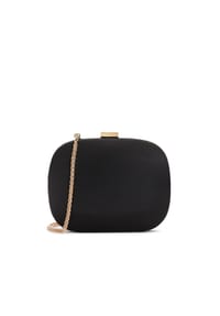 Kazar - Schwarze Clutch-Tasche aus Stoff mit runder Form - Schwarz