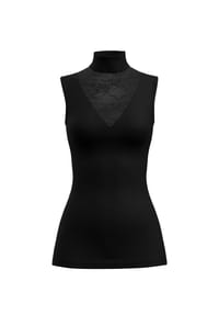 CALIDA - Damen Tank-Top mit Rollkragen aus Wolle-Seide Silky Wool Glam - charm cream
