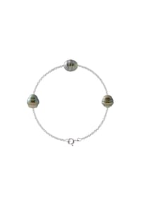 Pearls & Colors - Armband "Pearl of Tahiti", 9-10 mm - Tahiti Color/Silber