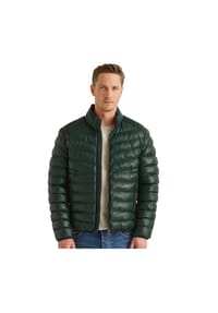 MILESTONE® - Herren Lederjacke Steppjacke Lammnappa dunkelgrün - dunkelgrün
