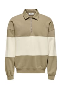 ONLY & SONS - Sweatshirt, Troyerkragen, für Herren - 187679 BLACK