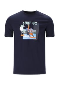 CRUZ - T-Shirt Desmond mit hippem Print und reiner Baumwollqualität - 2048 Navy Blazer