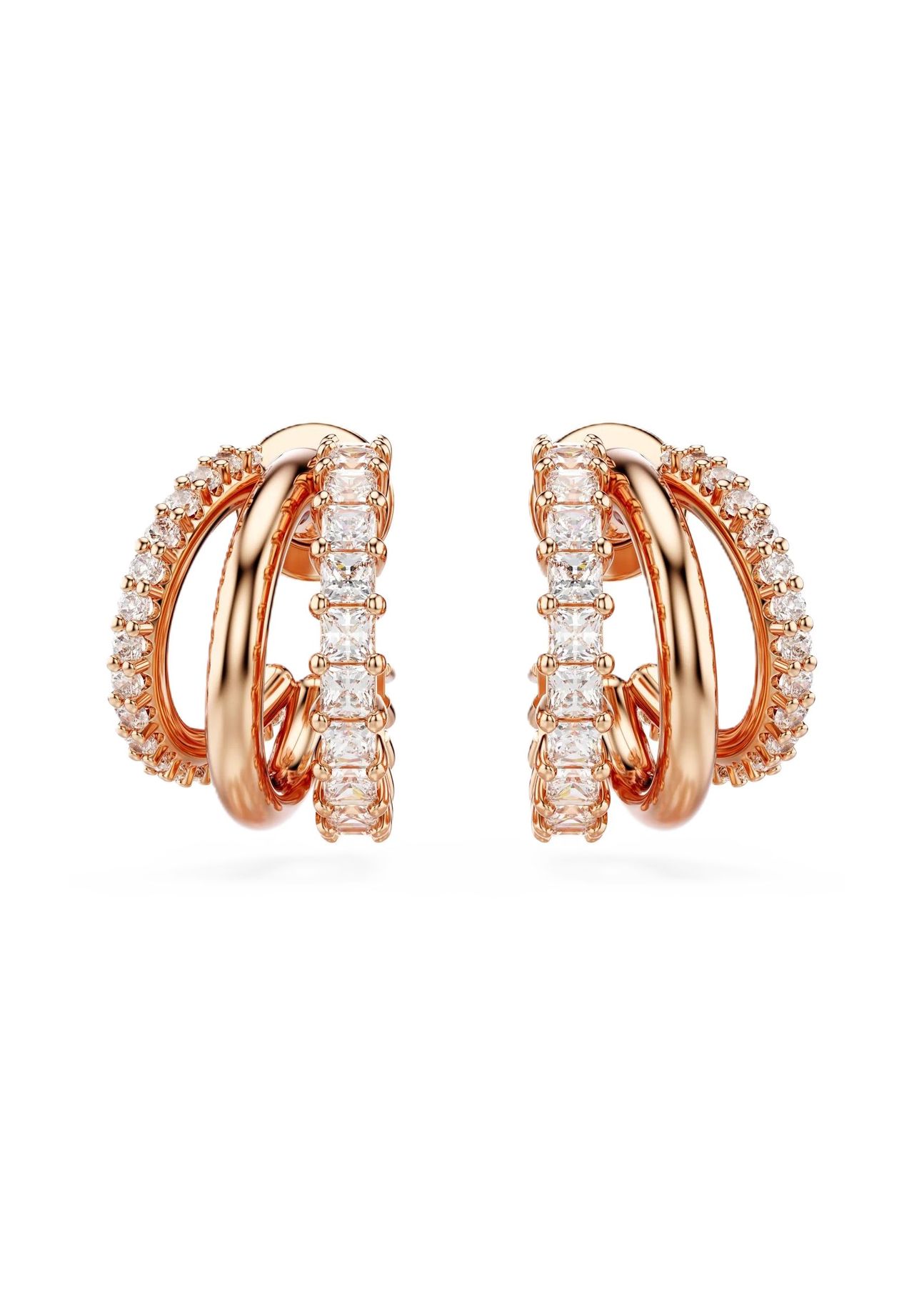 Swarovski Hyperbola Kreolen, Verschiedene Schliffe, Mini, 18K Roségoldbeschichtet Weiß - Bild 10