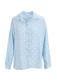 Seasons of April - Bluse LIYA MUSSELIN HERZ OVERSIZED Damen Herz Musselinbluse | 100% Baumwolle | S/M & L/XL - Beige Schwarz