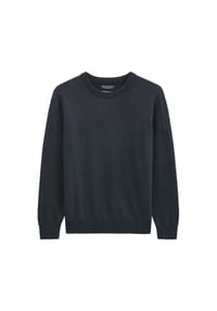 Marc O'Polo - Herren Strickpullover - Knit Pullover, Rundhals, Baumwoll-Schurwoll-Mix, Regular Fit - Dunkelblau