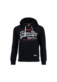 Superdry. - Herren Hoodie - Vl Classic Hood, Logo, Baumwoll-Mix, einfarbig - Blau