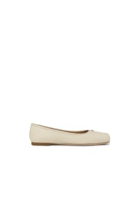 ONE ELEMENT - Cremefarbene Ballerinas mit quadratischer Linie - Creme