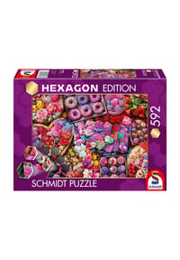 Schmidt - Hexagon Puzzle "Lieblingsleckereien Mandala", 592 Teile - 