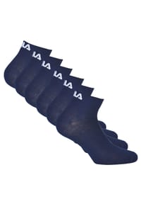 FILA - Unisex Quarter Socken, 6er Pack - Kurzsocken, Training, Sport, Logo (2x 3 Paar) - Blau