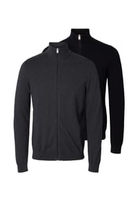 SELECTED - Strickjacke 2er Pack Berg - Schwarz